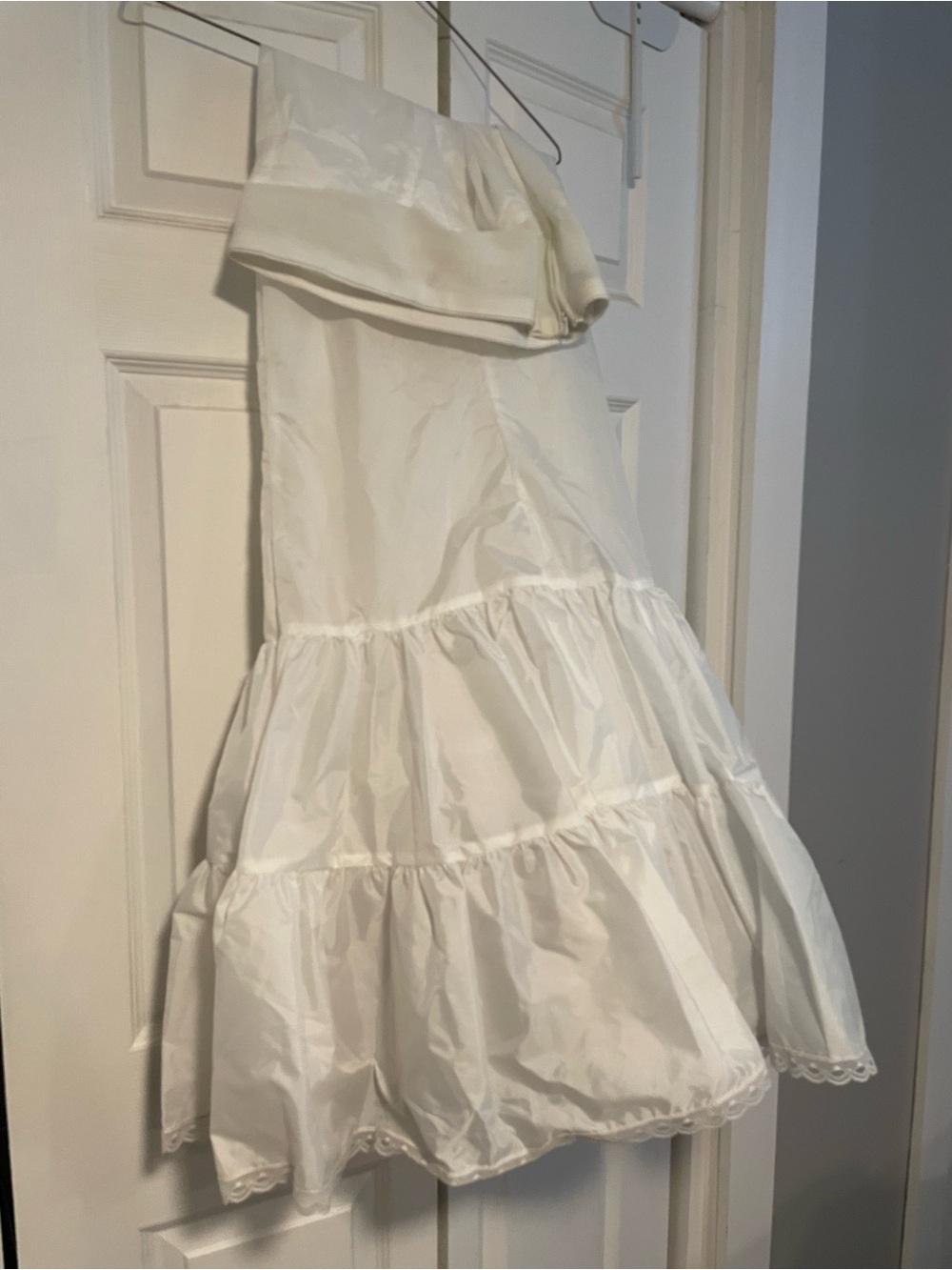 David's Bridal White Tiered Bridal Slip
